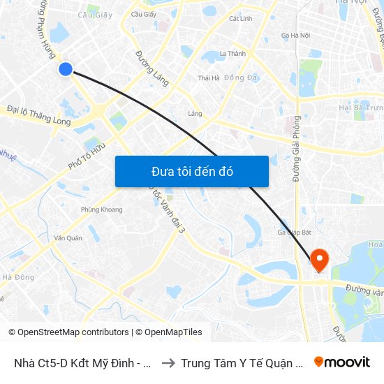 Nhà Ct5-D Kđt Mỹ Đình - Phạm Hùng to Trung Tâm Y Tế Quận Hoàng Mai map