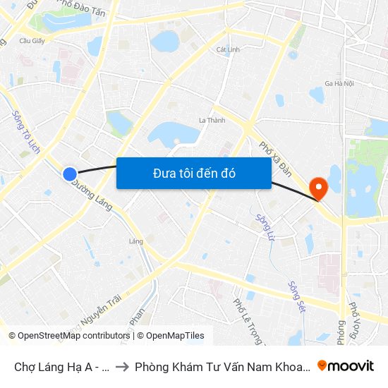 Chợ Láng Hạ A - 572 Đường Láng to Phòng Khám Tư Vấn Nam Khoa Phụ Khoa Hà Nội 152 Xã Đàn map