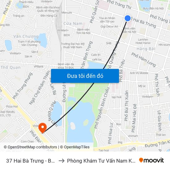 37 Hai Bà Trưng - Bệnh Viện Việt Nam Cu Ba to Phòng Khám Tư Vấn Nam Khoa Phụ Khoa Hà Nội 152 Xã Đàn map