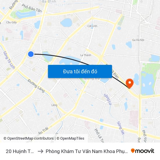 20 Huỳnh Thúc Kháng to Phòng Khám Tư Vấn Nam Khoa Phụ Khoa Hà Nội 152 Xã Đàn map