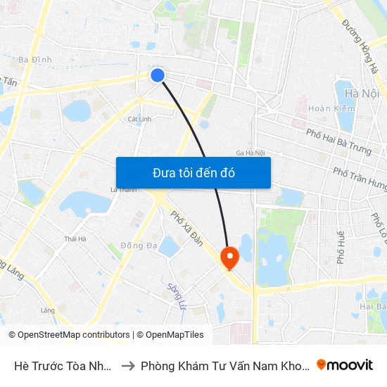 Hè Trước Tòa Nhà Pta - Số 1 Kim Mã to Phòng Khám Tư Vấn Nam Khoa Phụ Khoa Hà Nội 152 Xã Đàn map