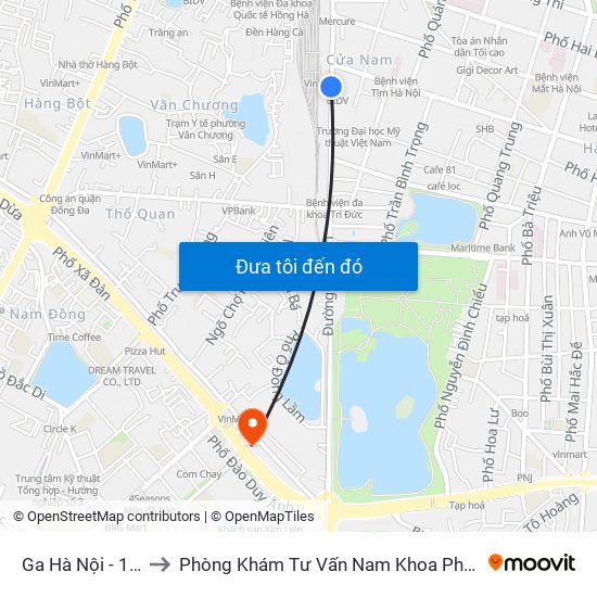 Ga Hà Nội - 120 Lê Duẩn to Phòng Khám Tư Vấn Nam Khoa Phụ Khoa Hà Nội 152 Xã Đàn map