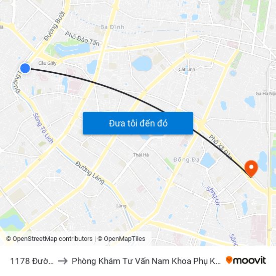 1178 Đường Láng to Phòng Khám Tư Vấn Nam Khoa Phụ Khoa Hà Nội 152 Xã Đàn map