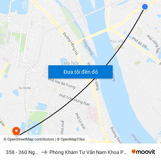 358 - 360 Nguyễn Văn Cừ to Phòng Khám Tư Vấn Nam Khoa Phụ Khoa Hà Nội 152 Xã Đàn map