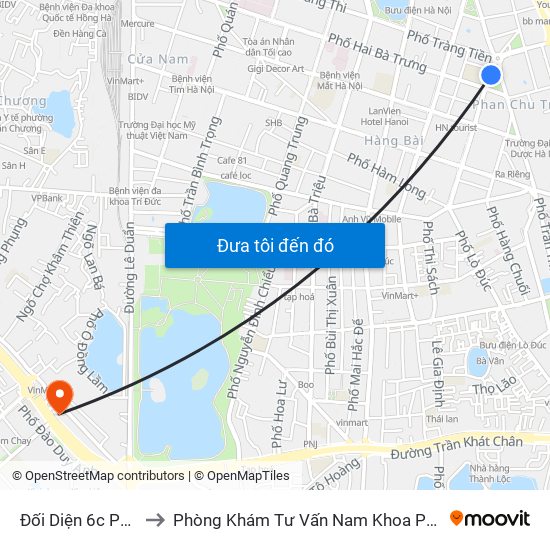 Đối Diện 6c Phan Chu Trinh to Phòng Khám Tư Vấn Nam Khoa Phụ Khoa Hà Nội 152 Xã Đàn map