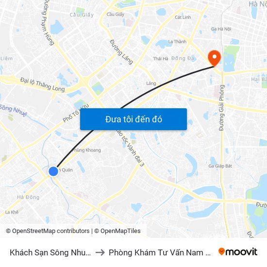 Khách Sạn Sông Nhuệ (148 Trần Phú- Hà Đông) to Phòng Khám Tư Vấn Nam Khoa Phụ Khoa Hà Nội 152 Xã Đàn map