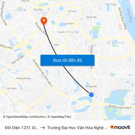 Đối Diện 1251 Giải Phóng to Trường Đại Học Văn Hóa Nghệ Thuật Quân Đội map