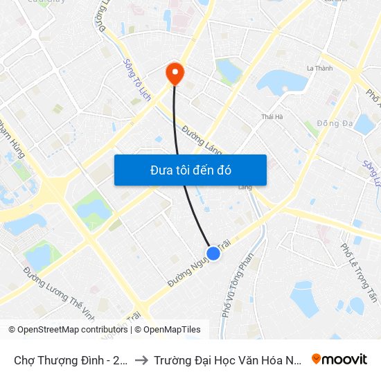 Chợ Thượng Đình - 224 Nguyễn Trãi to Trường Đại Học Văn Hóa Nghệ Thuật Quân Đội map