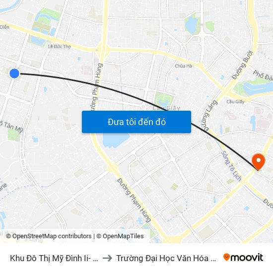 Khu Đô Thị Mỹ Đình Ii- Nguyễn Cơ Thạch to Trường Đại Học Văn Hóa Nghệ Thuật Quân Đội map