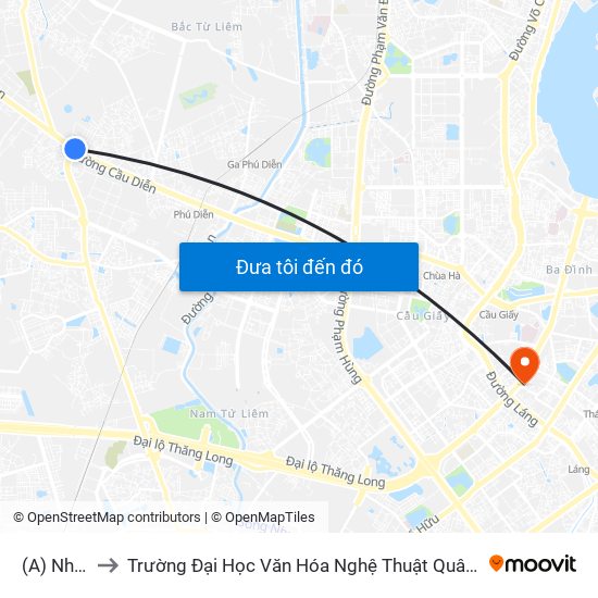 (A) Nhổn to Trường Đại Học Văn Hóa Nghệ Thuật Quân Đội map