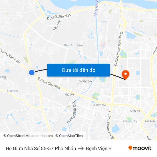 Hè Giữa Nhà Số 55-57 Phố Nhổn to Bệnh Viện E map