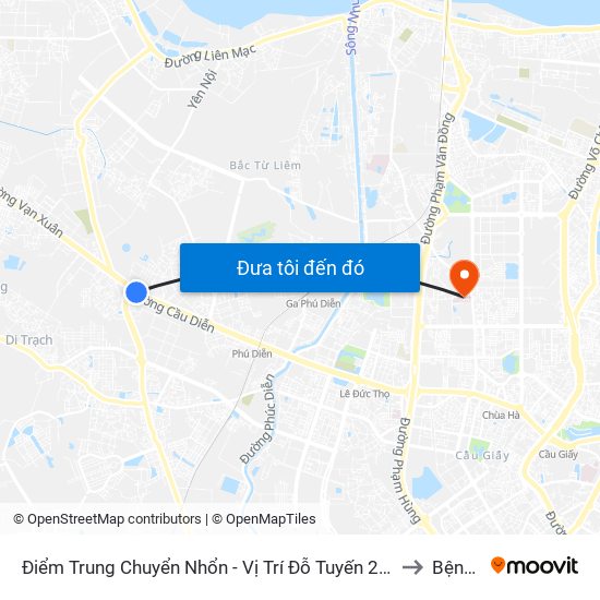 Điểm Trung Chuyển Nhổn - Vị Trí Đỗ Tuyến 20, 29, 32 (Chiều Sơn Tây - Hà Nội)- Đường 32 to Bệnh Viện E map