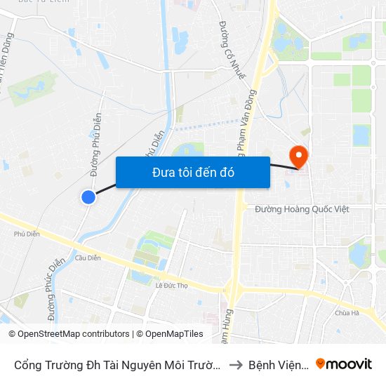 Cổng Trường Đh Tài Nguyên Môi Trường to Bệnh Viện E map