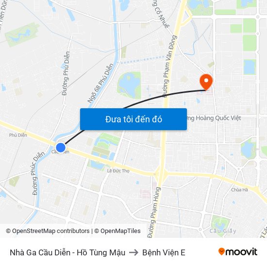 Nhà Ga Cầu Diễn - Hồ Tùng Mậu to Bệnh Viện E map