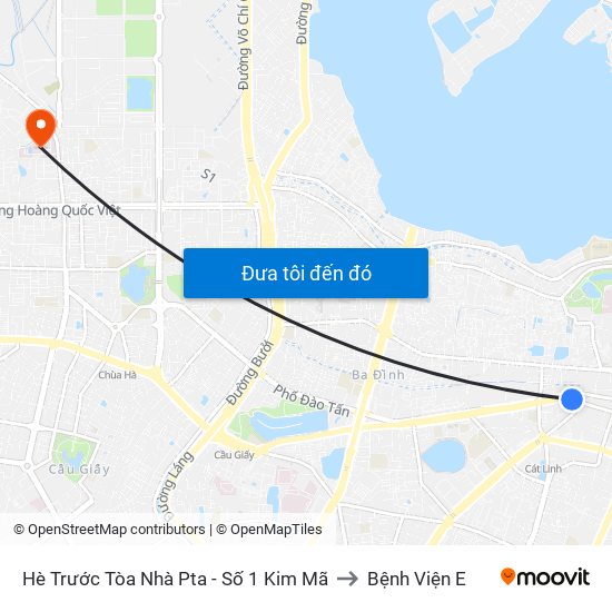 Hè Trước Tòa Nhà Pta - Số 1 Kim Mã to Bệnh Viện E map