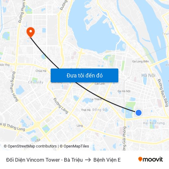 Đối Diện Vincom Tower - Bà Triệu to Bệnh Viện E map