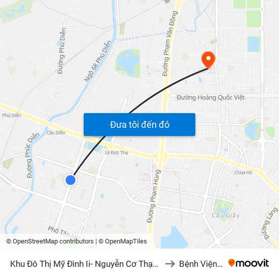 Khu Đô Thị Mỹ Đình Ii- Nguyễn Cơ Thạch to Bệnh Viện E map