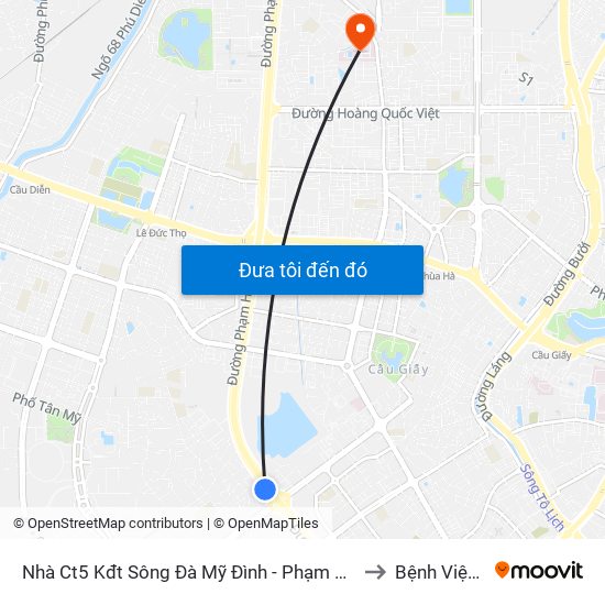 Nhà Ct5 Kđt Sông Đà Mỹ Đình - Phạm Hùng to Bệnh Viện E map