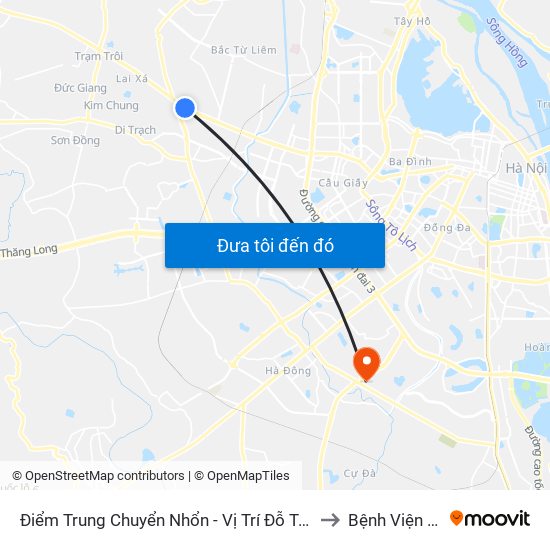 Điểm Trung Chuyển Nhổn - Vị Trí Đỗ Tuyến 20, 29, 32 (Chiều Sơn Tây - Hà Nội)- Đường 32 to Bệnh Viện K Cơ Sở Tân Triều map