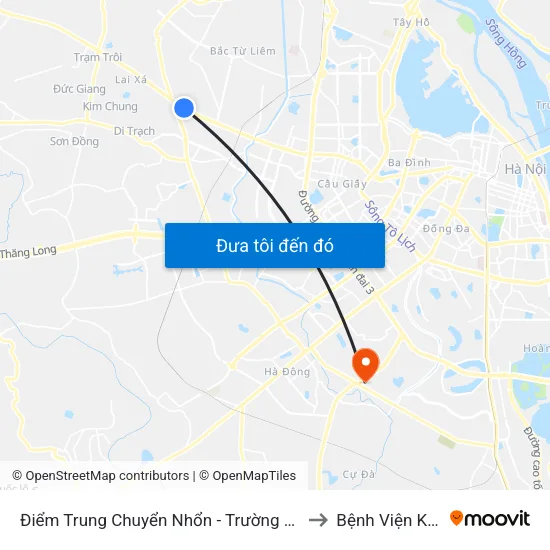 Điểm Trung Chuyển Nhổn - Trường Đại Học Công Nghiệp Hà Nội - Đường 32 to Bệnh Viện K Cơ Sở Tân Triều map