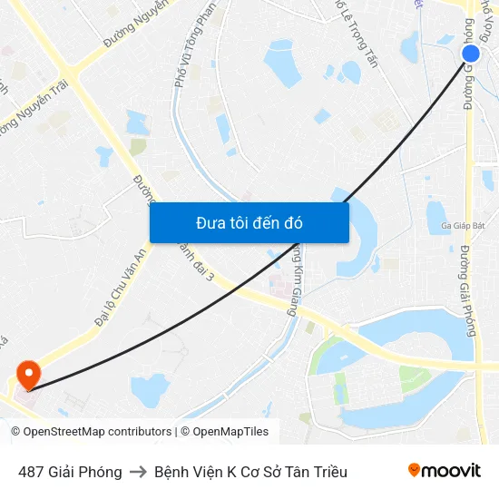 487 Giải Phóng to Bệnh Viện K Cơ Sở Tân Triều map