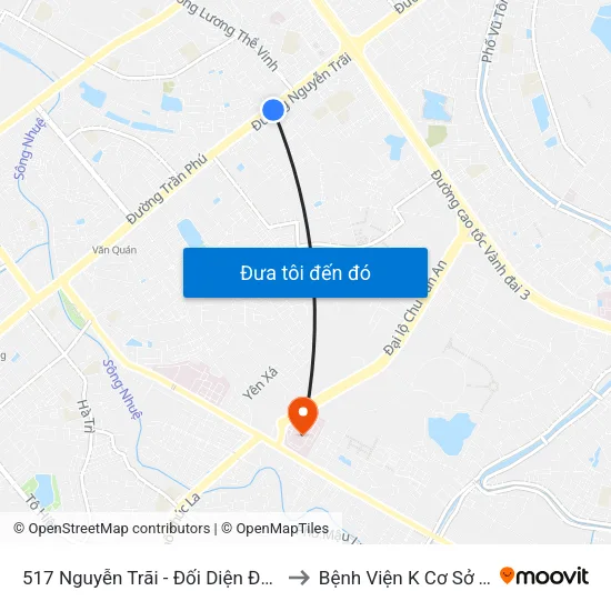 517 Nguyễn Trãi - Đối Diện Đại Học Hà Nội to Bệnh Viện K Cơ Sở Tân Triều map