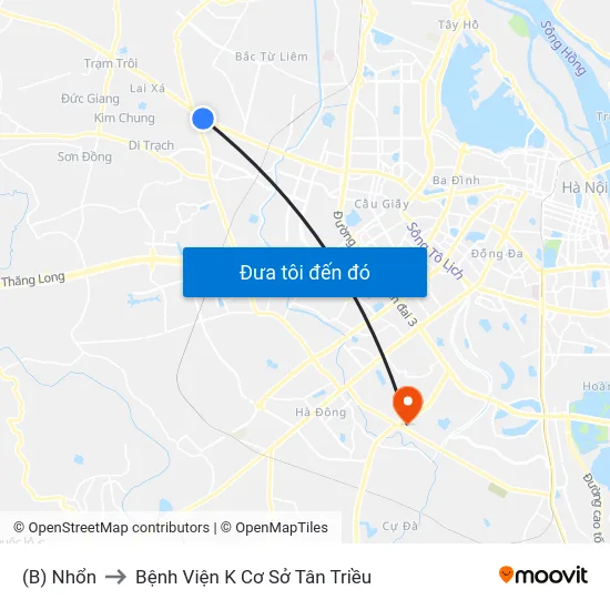 (B) Nhổn to Bệnh Viện K Cơ Sở Tân Triều map