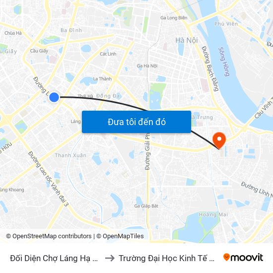 Đối Diện Chợ Láng Hạ B - 564 Đường Láng to Trường Đại Học Kinh Tế Kỹ Thuật Công Nghiệp map