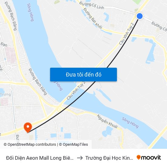 Đối Diện Aeon Mall Long Biên (Cột Điện T4a/2a-B Đường Cổ Linh) to Trường Đại Học Kinh Tế Kỹ Thuật Công Nghiệp map