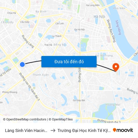 Làng Sinh Viên Hacinco - Nguyễn Tuân to Trường Đại Học Kinh Tế Kỹ Thuật Công Nghiệp map