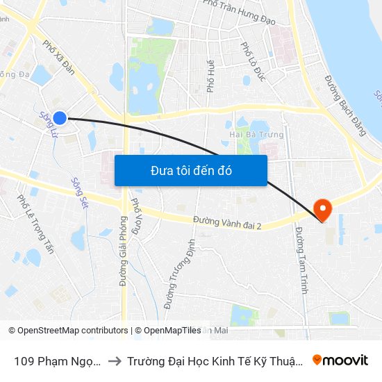 109 Phạm Ngọc Thạch to Trường Đại Học Kinh Tế Kỹ Thuật Công Nghiệp map