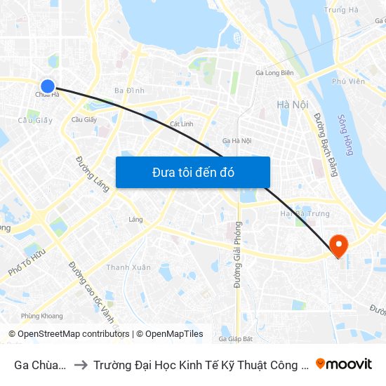 Ga Chùa Hà to Trường Đại Học Kinh Tế Kỹ Thuật Công Nghiệp map