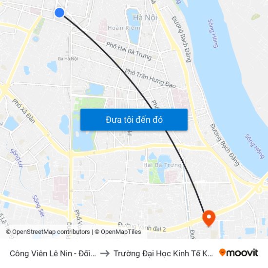 Công Viên Lê Nin - Đối Diện 35 Trần Phú to Trường Đại Học Kinh Tế Kỹ Thuật Công Nghiệp map