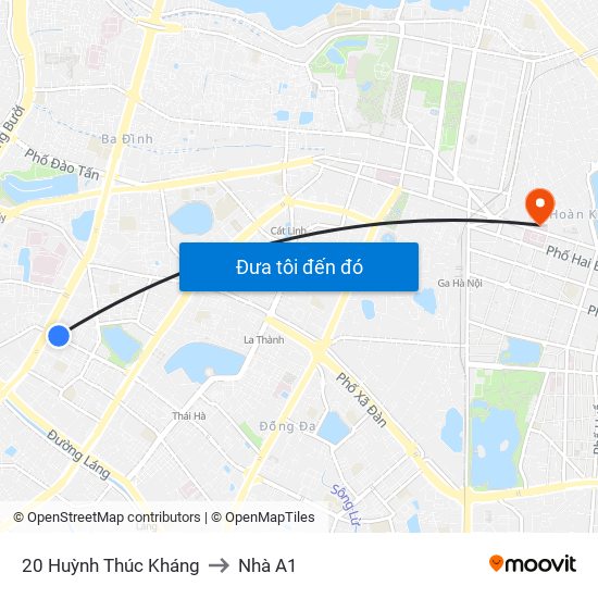 20 Huỳnh Thúc Kháng to Nhà A1 map