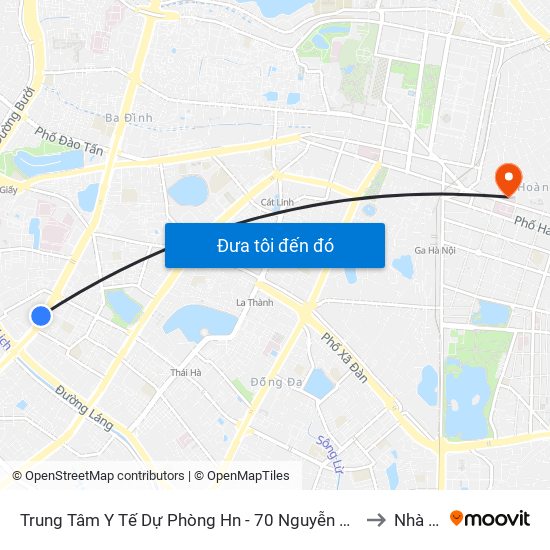 Trung Tâm Y Tế Dự Phòng Hn - 70 Nguyễn Chí Thanh to Nhà A1 map