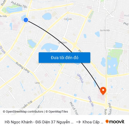 Hồ Ngọc Khánh - Đối Diện 37 Nguyễn Chí Thanh to Khoa Cấp Cứu map