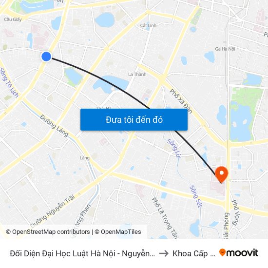 Đối Diện Đại Học Luật Hà Nội - Nguyễn Chí Thanh to Khoa Cấp Cứu map