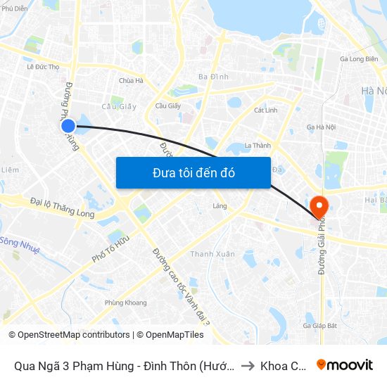 Qua Ngã 3 Phạm Hùng - Đình Thôn (Hướng Đi Phạm Văn Đồng) to Khoa Cấp Cứu map