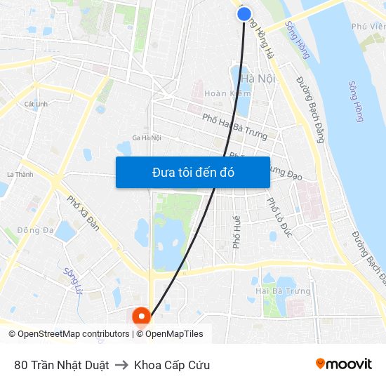 80 Trần Nhật Duật to Khoa Cấp Cứu map