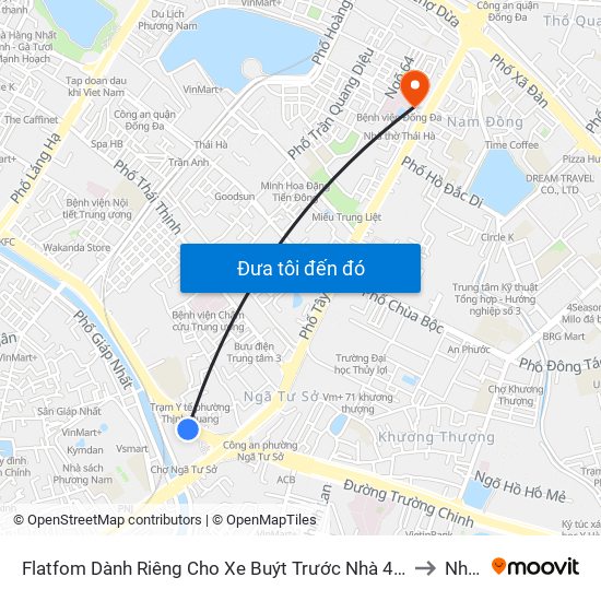 Flatfom Dành Riêng Cho Xe Buýt Trước Nhà 45 Đường Láng to Nhà C map