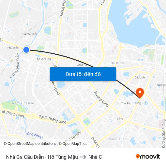 Nhà Ga Cầu Diễn - Hồ Tùng Mậu to Nhà C map