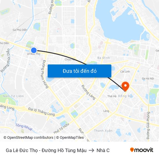 Ga Lê Đức Thọ - Đường Hồ Tùng Mậu to Nhà C map