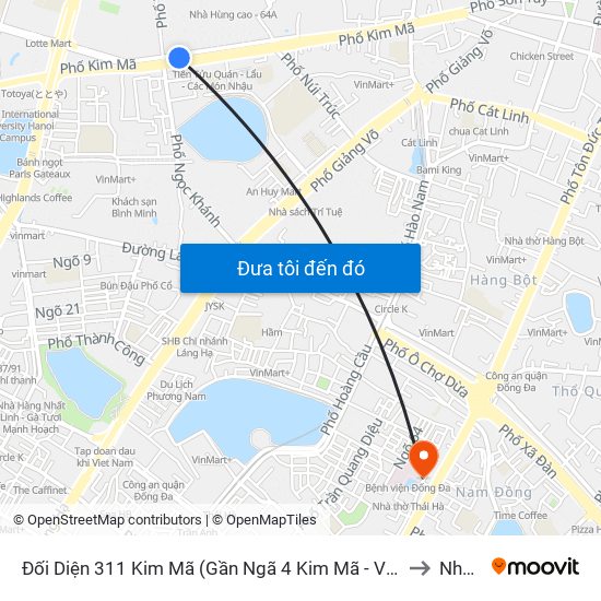 Đối Diện 311 Kim Mã (Gần Ngã 4 Kim Mã - Vạn Bảo) to Nhà C map