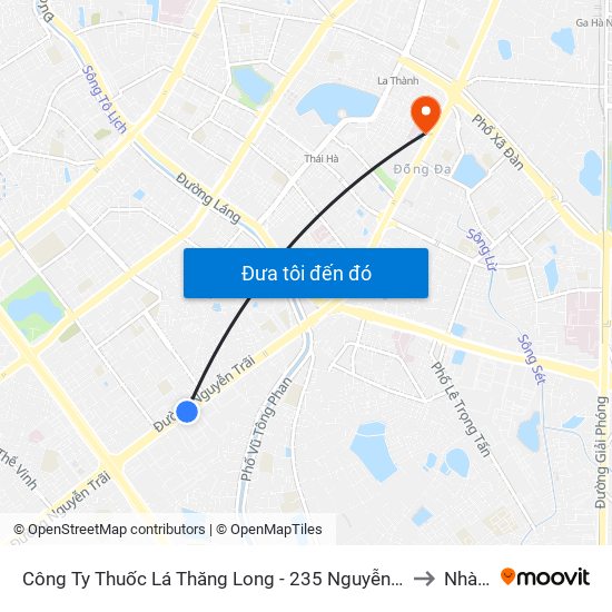 Công Ty Thuốc Lá Thăng Long - 235 Nguyễn Trãi to Nhà C map
