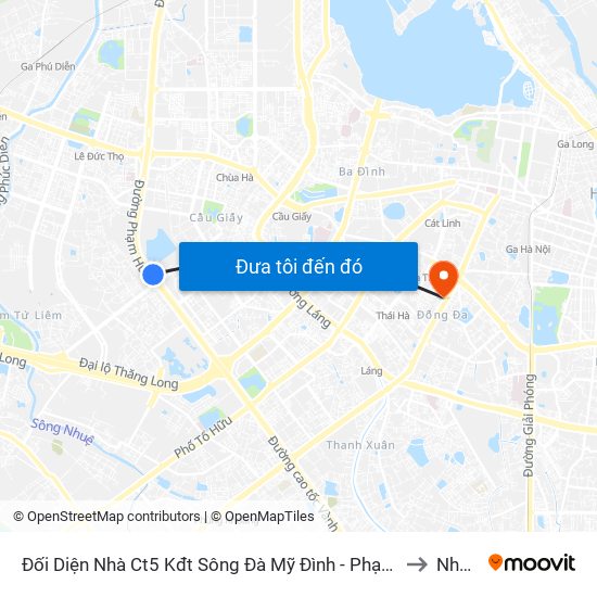 Đối Diện Nhà Ct5 Kđt Sông Đà Mỹ Đình - Phạm Hùng to Nhà C map