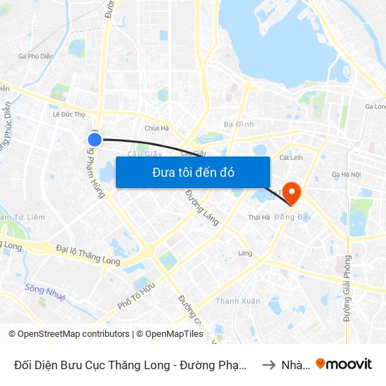 Đối Diện Bưu Cục Thăng Long - Đường Phạm Hùng to Nhà C map