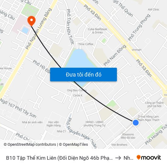 B10 Tập Thể Kim Liên (Đối Diện Ngõ 46b Phạm Ngọc Thạch) to Nhà C map