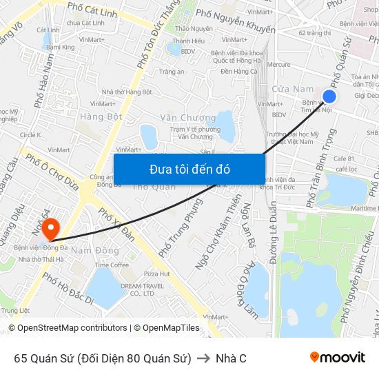 65 Quán Sứ (Đối Diện 80 Quán Sứ) to Nhà C map