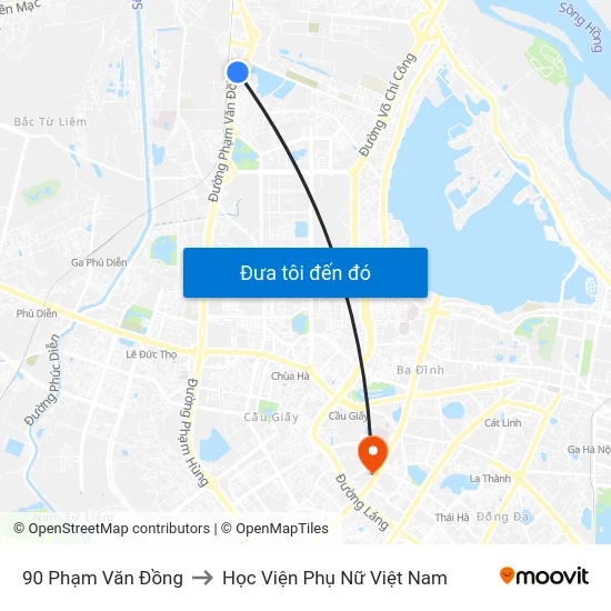 90 Phạm Văn Đồng to Học Viện Phụ Nữ Việt Nam map