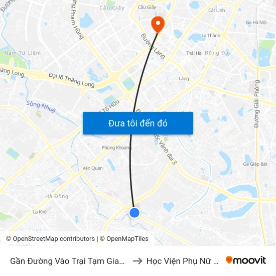 Gần Đường Vào Trại Tạm Giam - Cầu Bươu to Học Viện Phụ Nữ Việt Nam map